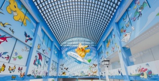 2026年7月にオープンした「のと里山ポケモン・ウィズ・ユー空港」の空港施設内ラッピング画像