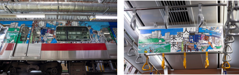 「ヘラルボニー×東急電鉄」で実施された車両ラッピングの事例画像
